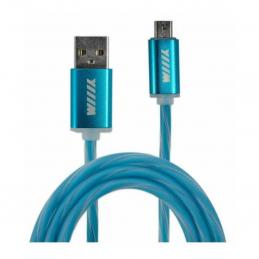 Кабель WIIIX CBL710-U8-10BU светящийся USB-8pin синий 1м